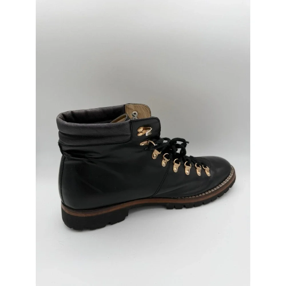 Taft Black Leather Hiking Boots Vibram Sole Handcrafted in Spain Mens 45